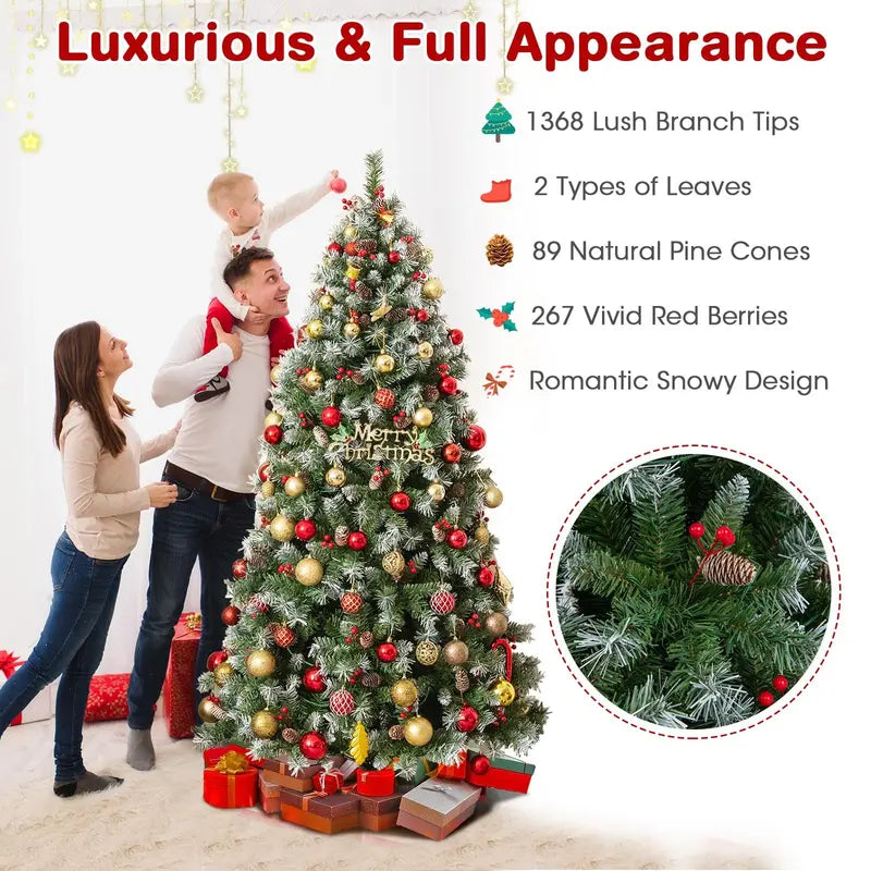 Pre-Lit Christmas Tree with 8 Light Modes – Adjustable Brightness & Timer