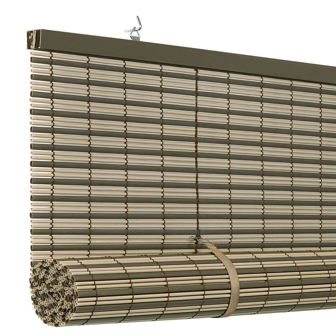 Semi-Sheer Roll-Up Shade Bay Isle Home Finish: Cocoa/Almond, Blind Size: 72"W x 72"L