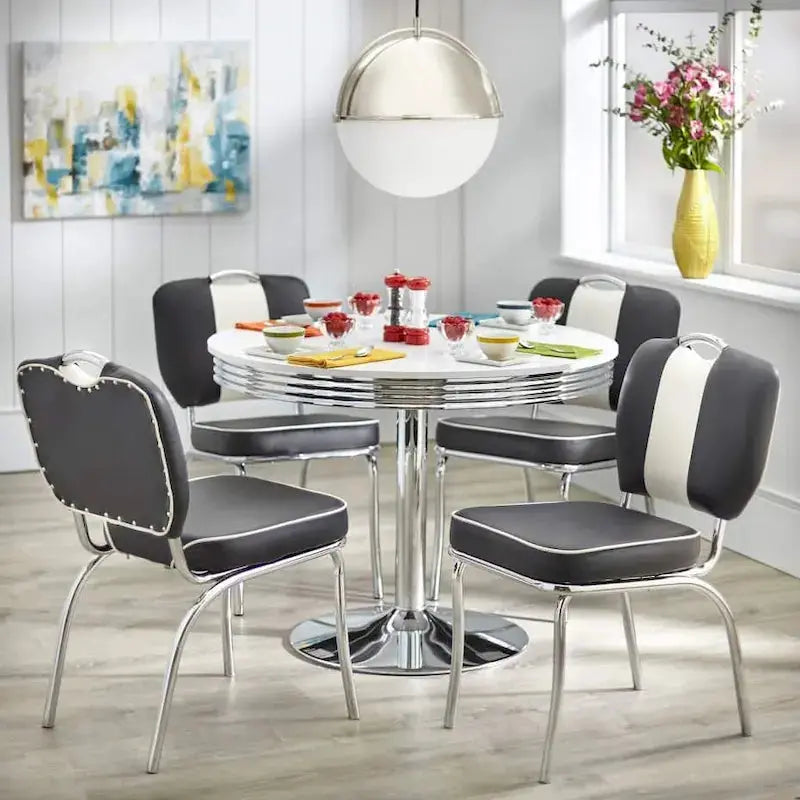 Simple Living Raleigh Retro Dining Set – 5-Piece Vintage-Inspired Table and Chair Ensemble