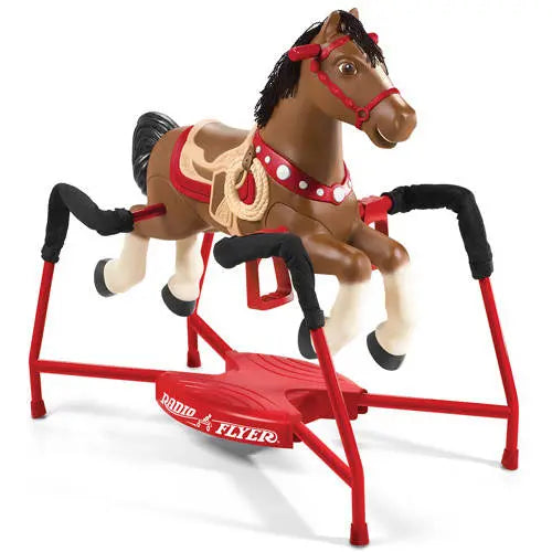Radio Flyer Blaze Interactive Spring Horse Ride-On – Sound Effects, Accessories, Ages 2–6, 60 lb Weight Limit