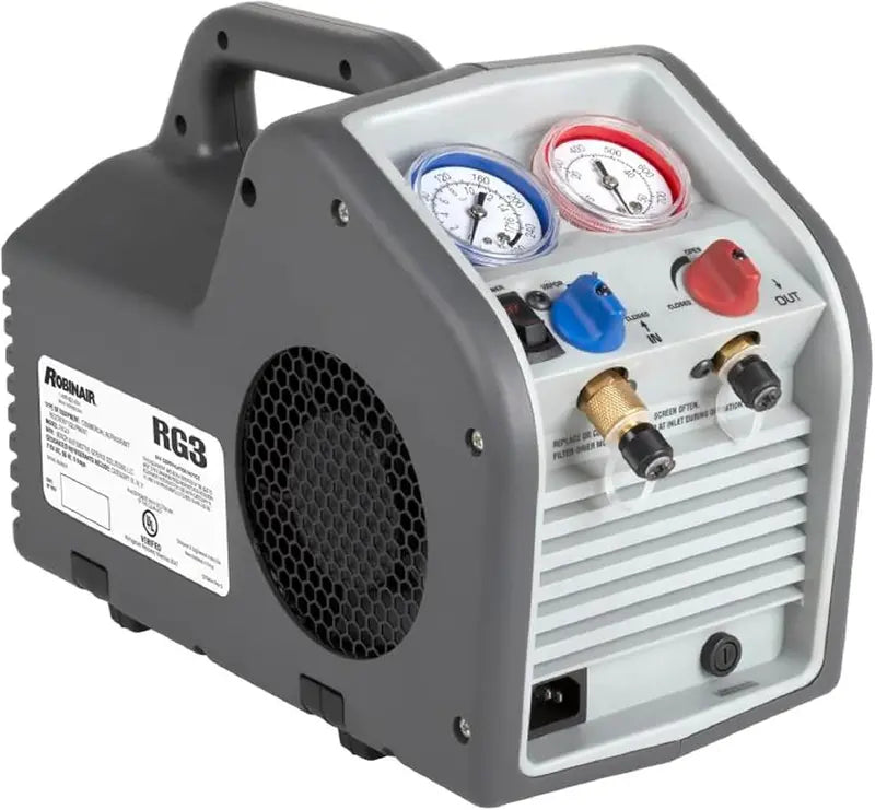 Portable Refrigerant Recovery Machine – 115V/60Hz, Liquid & Vapor Compatible, Robinair White Model