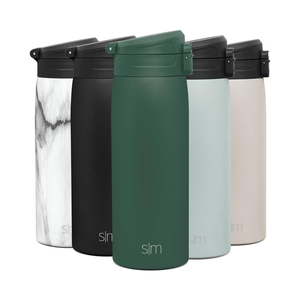 Simple Modern Insulated Thermos Travel Coffee Mug with Snap Flip Lid | Leakproof Stainless Steel Tumbler Cup |Kona | 16oz | Forest