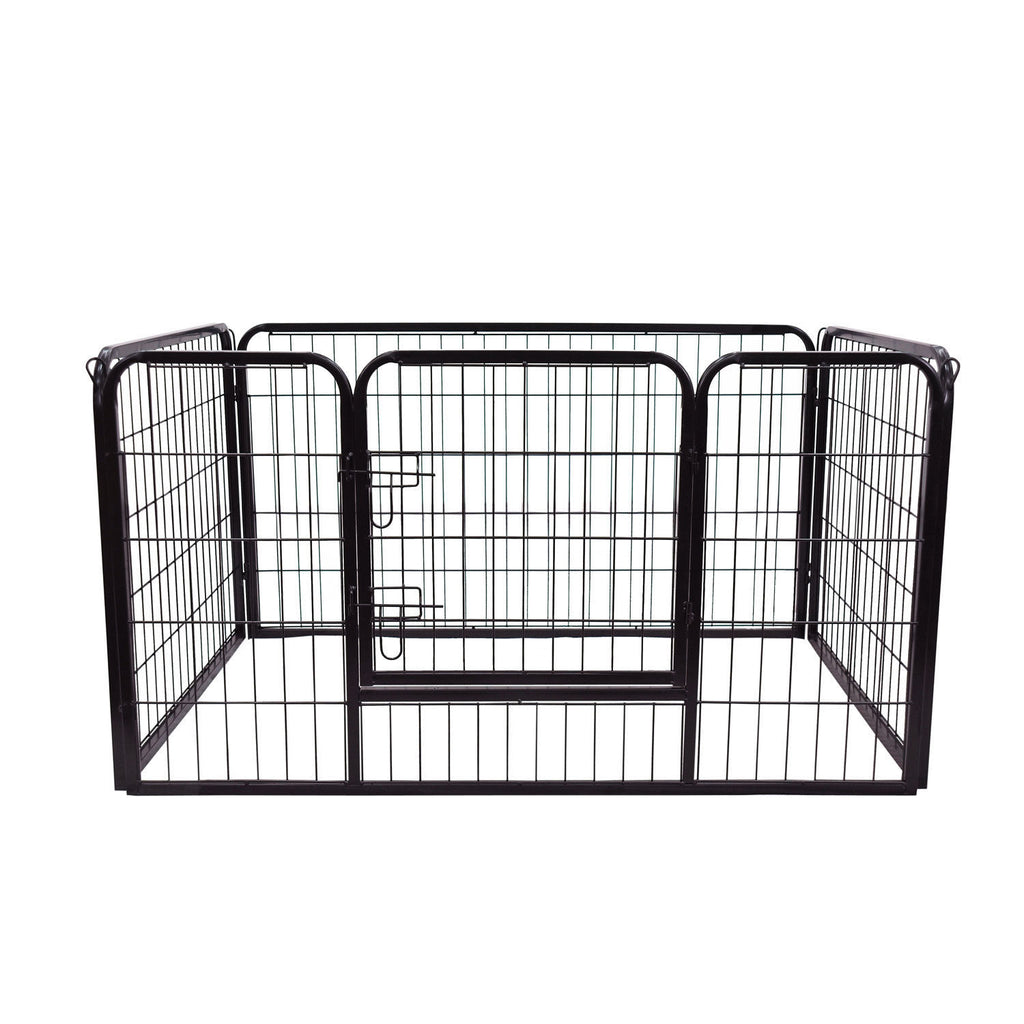 PawHut Welpenauslauf, klappbar, 1 Tür,  129 cm x 84 cm x 70 cm Schwarz