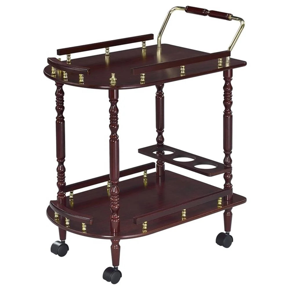 Recreation Room Traditional Merlot Serving Cart