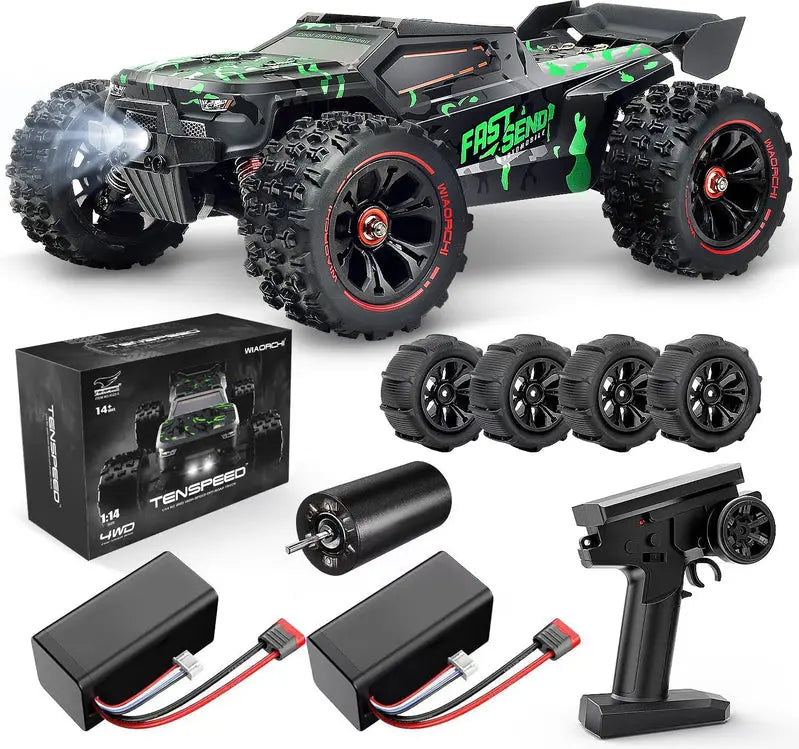 WIAORCHI 1/16 Scale Brushless RTR RC Car – 42 mph High-Speed Off-Road Vehicle with Dual Batteries