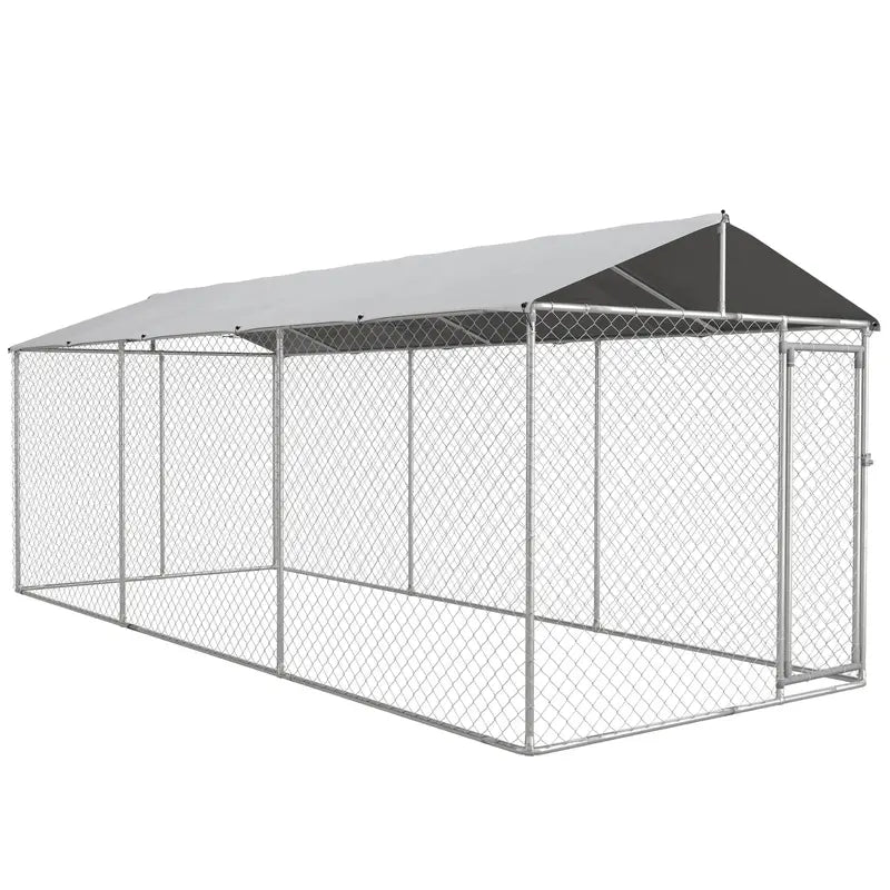 PawHut Heavy-Duty Waterproof Outdoor Dog Kennel – 19.7 ft x 7.5 ft