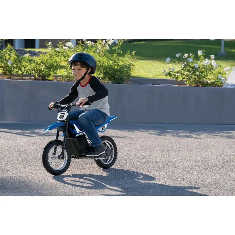 Razor MX125 Electric Dirt Bike – Blue Entry-Level Off-Roader for Ages 7+, 125W Power