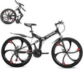 Outroad 26-Inch Folding Mountain Bike – 21-Speed, Dual Suspension, Compact Fold Design for Adults