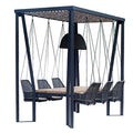 Skyline Design Horizon Pergola System – Includes Integrated Lighting, Hanging Chairs, and Teak Dining Table