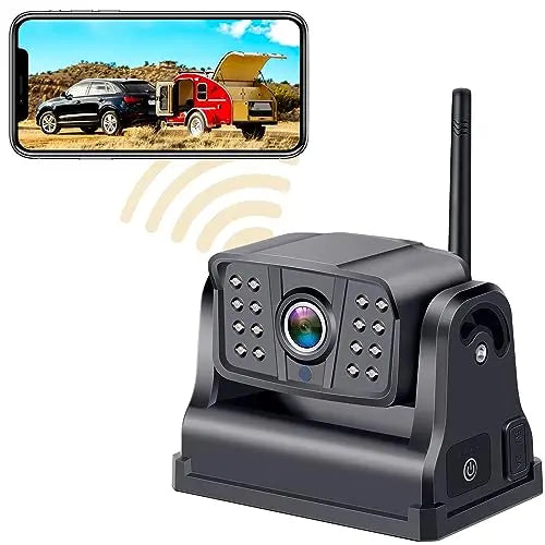 Wireless Backup Camera Magnetic WiFi: Rechargeable Truck Trailer Hitch Rear View Camera HD 1080P Car RV Camper