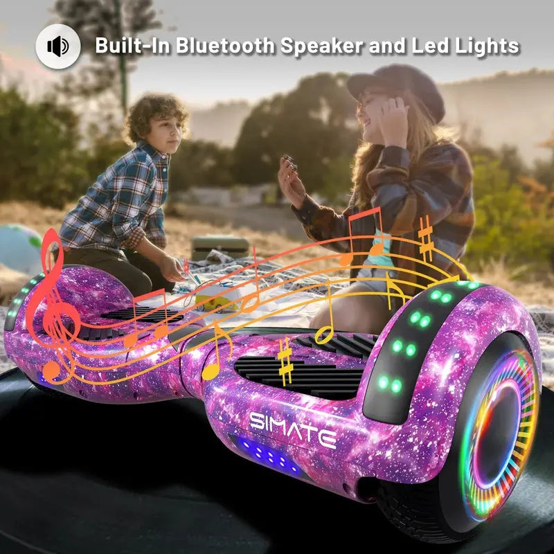 SIMATE 6.5-Inch Bluetooth Hoverboard with RGB LED Lighting