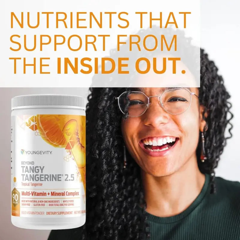 Youngevity Beyond Tangy Tangerine 2.5 Powder, Tropical Tangerine Flavor, Ultimate Multi-Vitamin & Mineral Complex, Gluten-Free, 8,000 ORAC