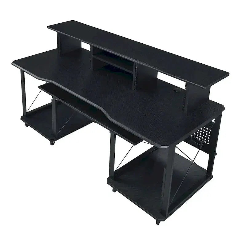 Mobile Rectangular Music Desk – 8 Swivel Casters + Dedicated Keyboard Tray