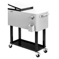 VINGLI 80-Quart Portable Rolling Ice Chest – Insulated Cooler with Internal Shelf and Locking Wheels