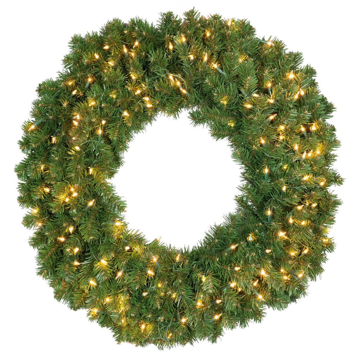 Red Sleigh 24" Prelit Sequoia Fir Commercial-Grade Traditional Christmas Wreath Clear Incandescent Lights