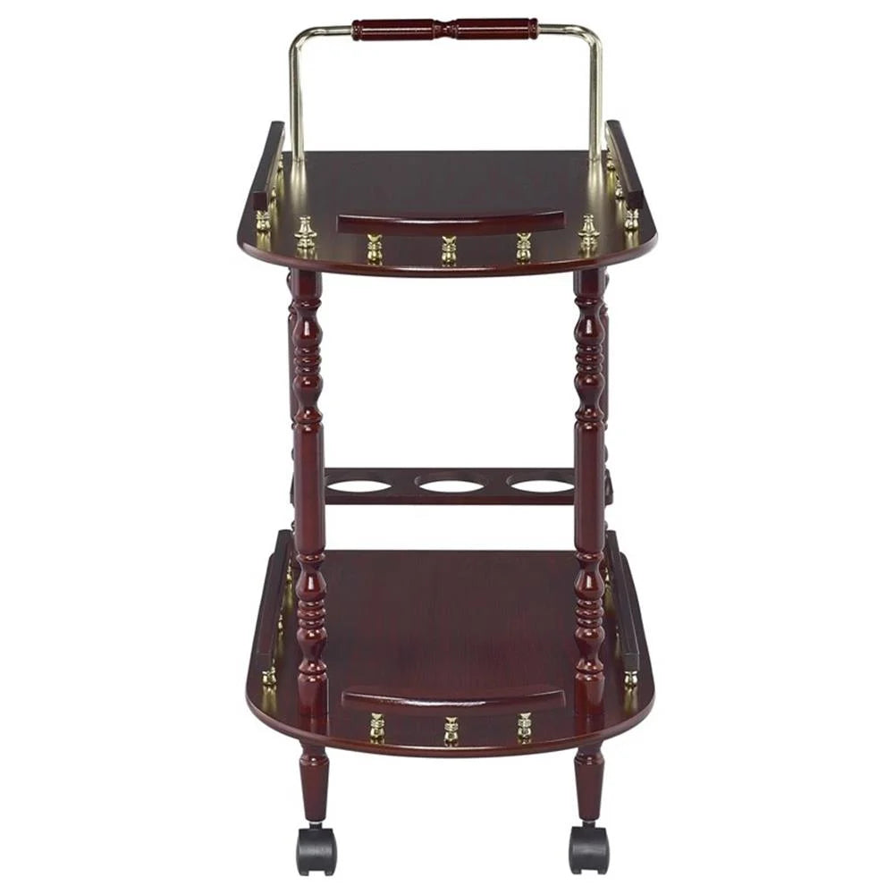 Recreation Room Traditional Merlot Serving Cart