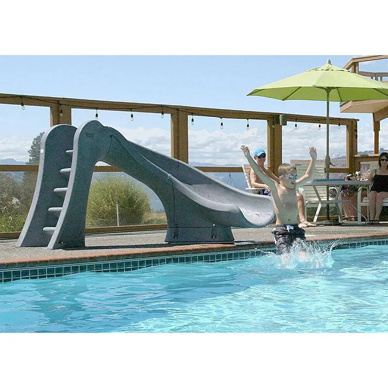 S.R. Smith Cyclone Right-Curve Pool Slide – Gray Granite Finish, Model 698-209-58124