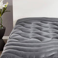 Sleep Zone King Size Cooling Mattress Pad, Premium Zoned Quilted, Grey, King