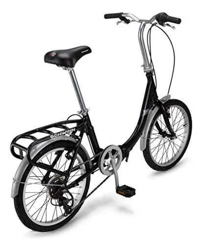 Schwinn Loop Folding Adult Bike – 20-Inch Wheels, 7-Speed Shimano Drivetrain, Lightweight Aluminum Frame
