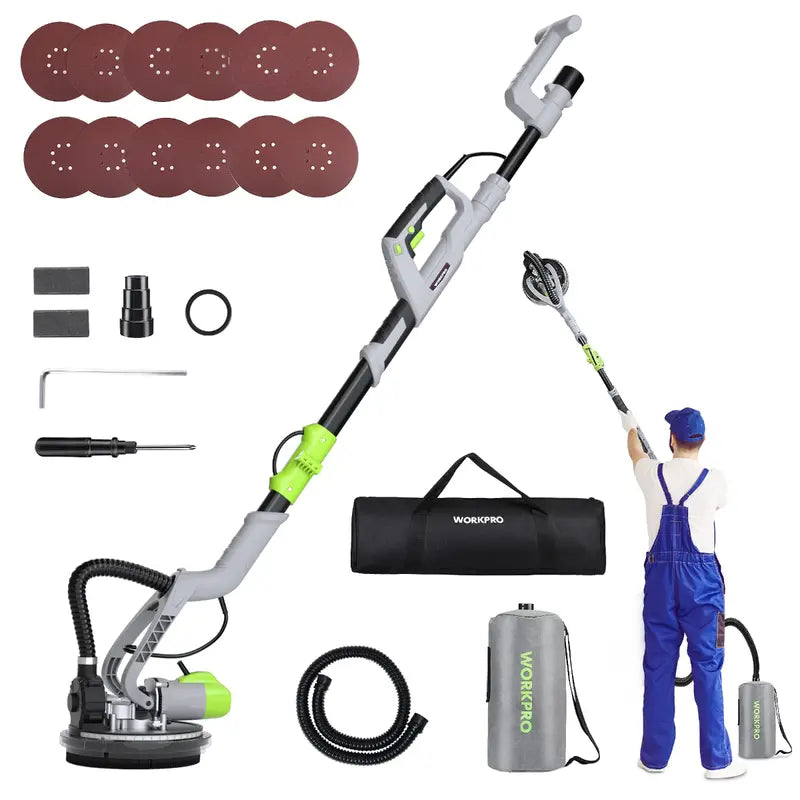 WORKPRO 720W Vacuum-Ready Drywall Sander – Dust-Reducing Electric Sanding System