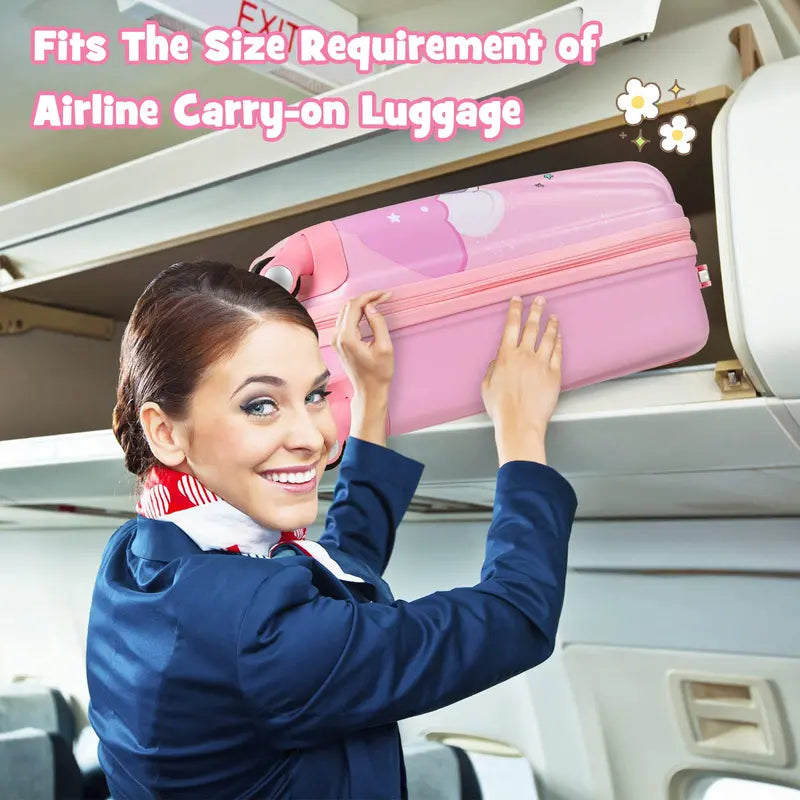 Pink Kids' Carry-On Luggage Set: 12″ and 18″ Spinner Suitcases