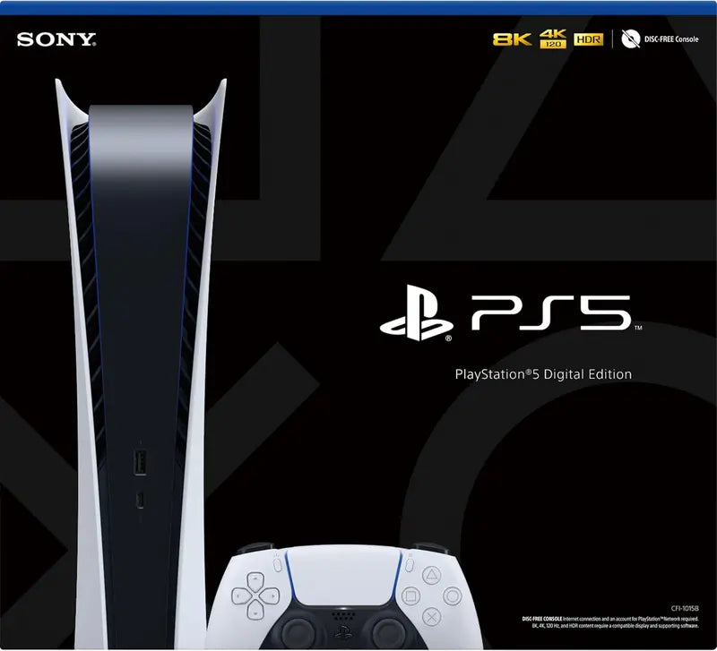PS5 Digital Edition Bundle – Slim Gaming Console with Wireless DualSense Controller