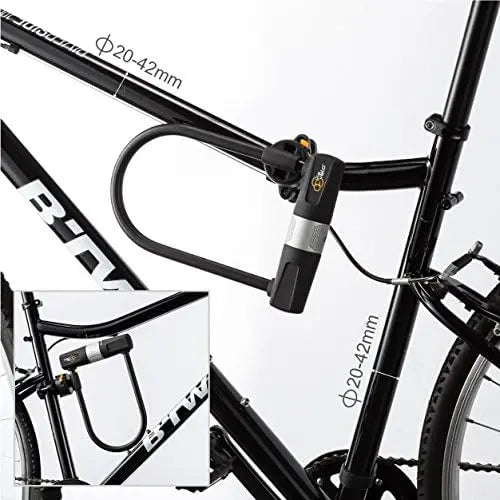 Via Velo Heavy-Duty 14mm U-Lock with 10mm Cable, Mounting Bracket for Road, Mountain, Electric & Folding Bikes