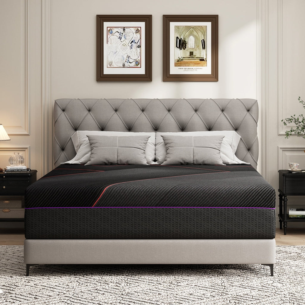 Sailvan Full Size Mattress, 12 in Memory Foam Mattress in a Box, Medium Firm Mattress Full Size with Upgrade 7 - Zone Support, Motion Isolation & Certipur - US for Pressure Relief, Black