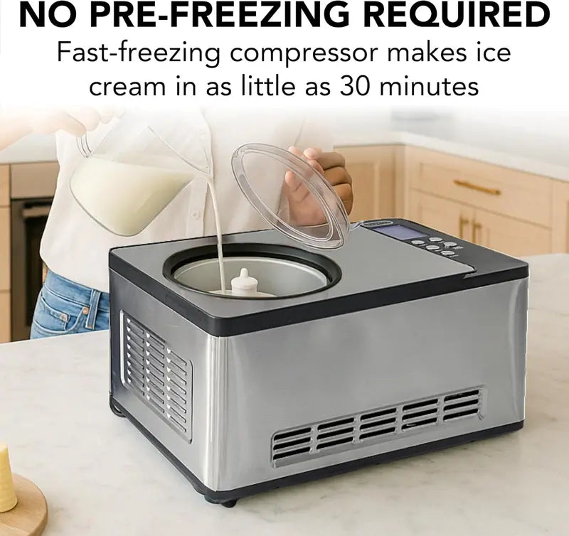 Whynter ICR-300SS Compressor-Powered Rolled Ice Cream Maker – 0.5-Quart Stainless Steel Unit
