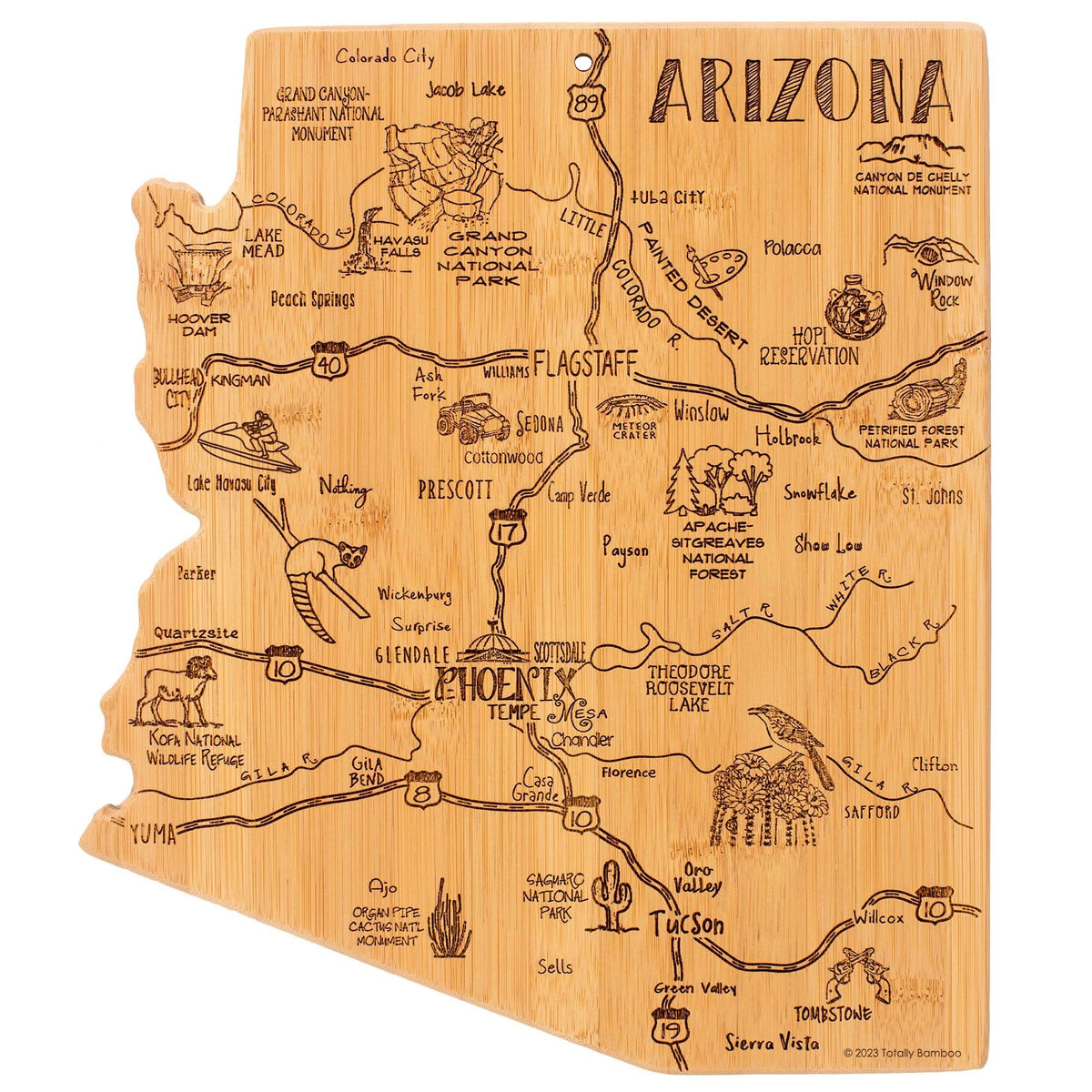 Totally Bamboo Arizona Destination Cutting/Serving Board