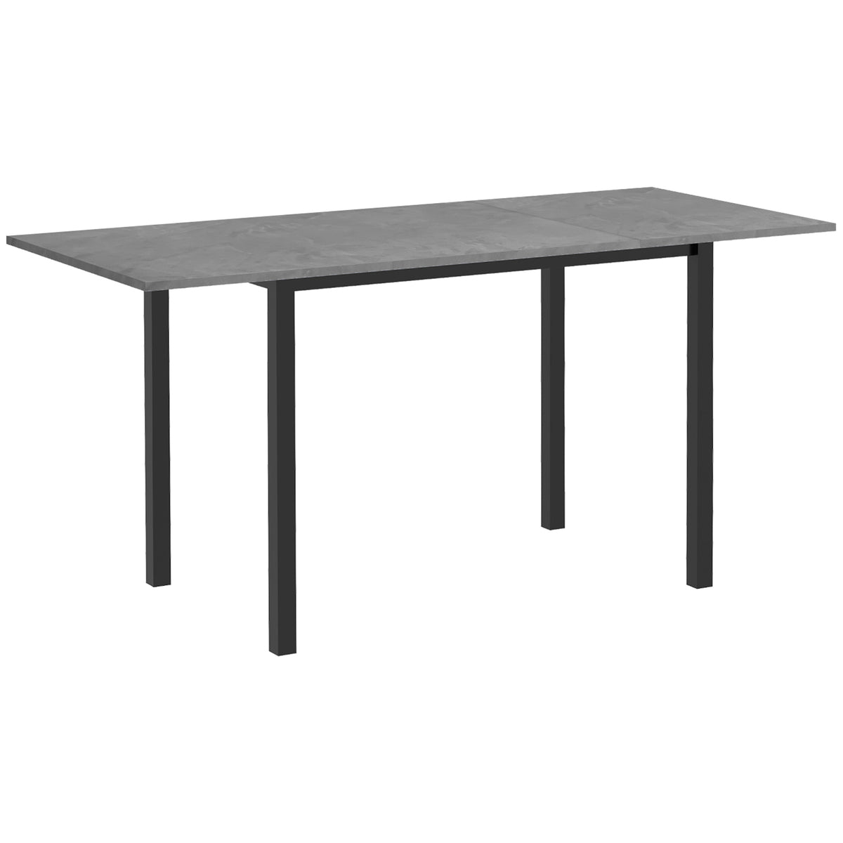 HOMCOM Esszimmertisch, Küchentisch, erweiterbar, für 6 Personen, 160x70, Dunkelgrau